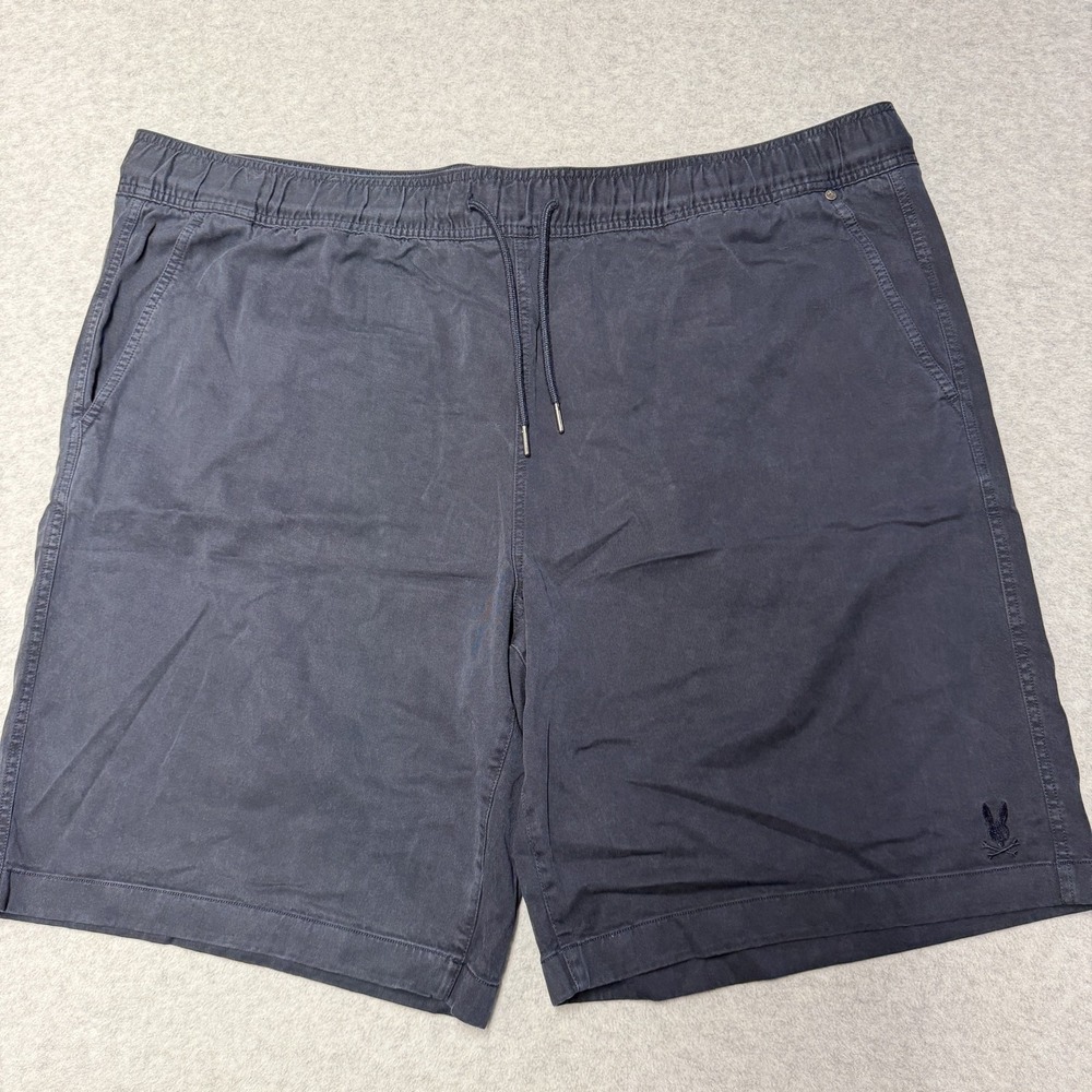 Psycho Bunny Shorts Mens Big 3XLT Blue Chino 11in Elastic Waist Stretch Casual